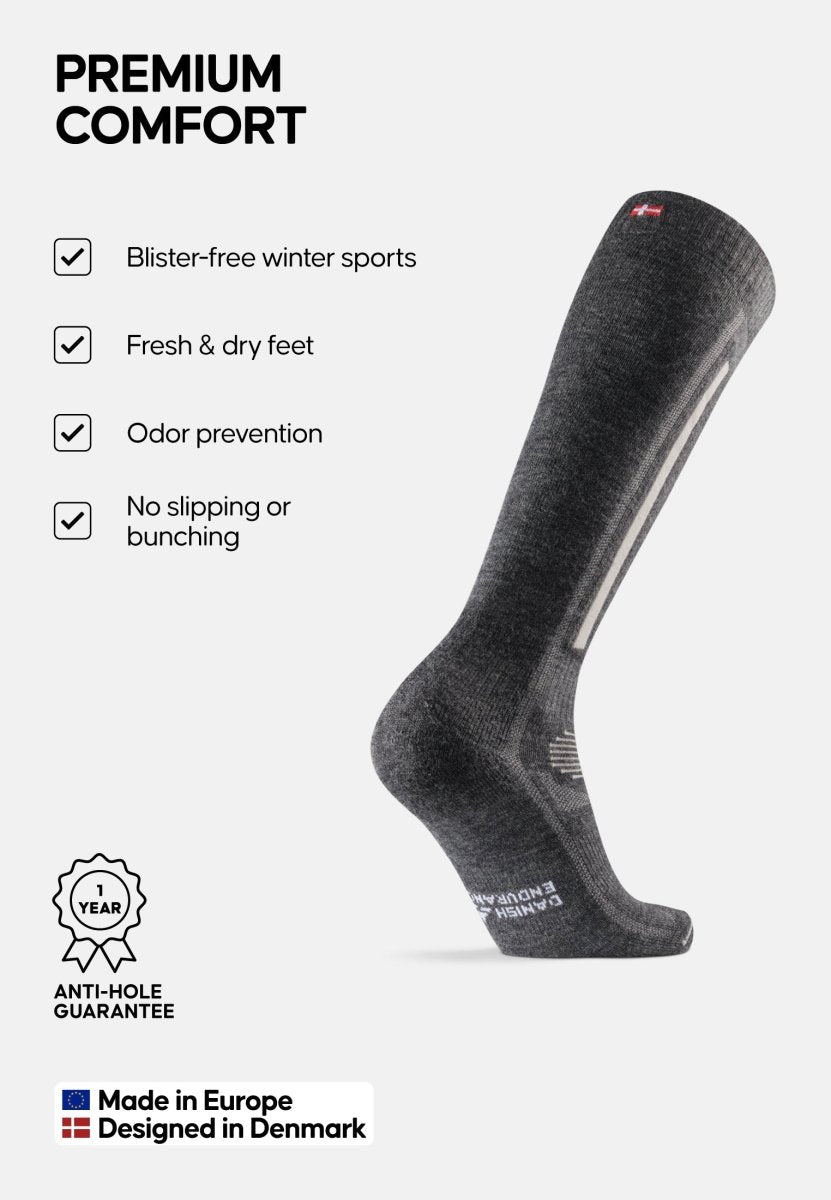 MERINO WOOL SKI SOCKS - DANISH ENDURANCE