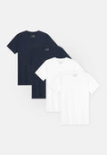 EASE V-NECK T-SHIRT - White | Dark Navy