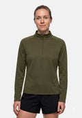 MOMENTUM RUNNING HALF-ZIP TRØJE - Mørk olivengrøn