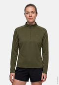 MOMENTUM HALF ZIP HARDLOOPSHIRT - Donker Olijfgroen