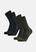PREMIUM HIKING CREW SOCKS - Dark Green | Black/Grey