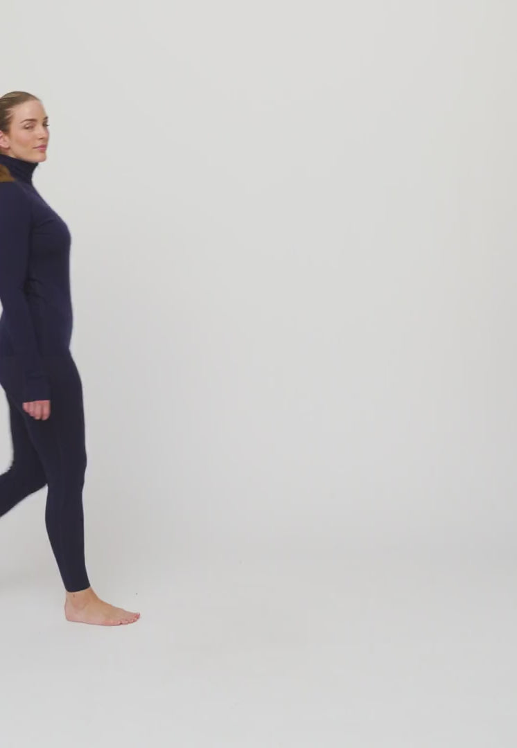 MERINO WOOL BASE LAYER HALF-ZIP SHIRT FOR WOMEN
