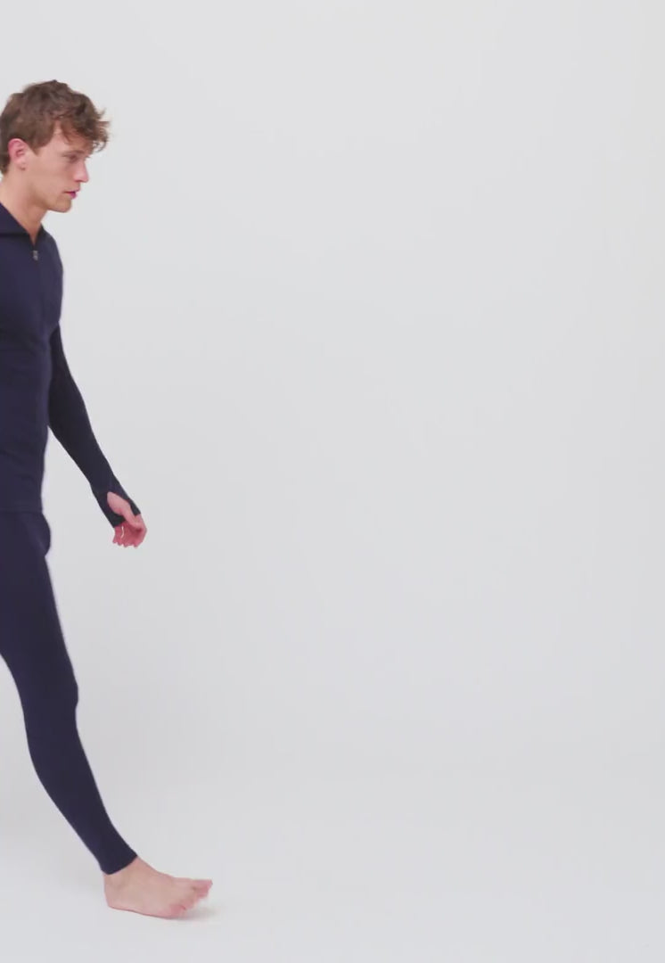 CONJUNTO DE CAPA BASE DE MERINO CON CAMISETA DE MEDIA CREMALLERA PARA HOMBRE