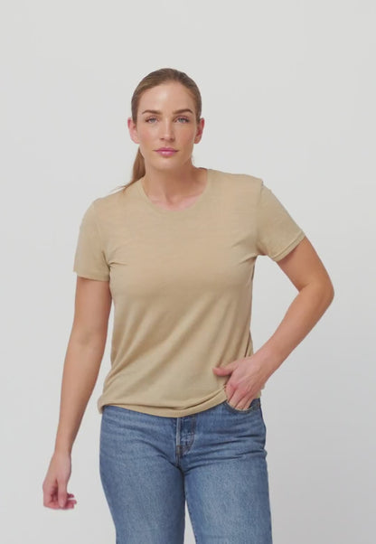 DAMES T-SHIRT VAN 100% MERINOWOL