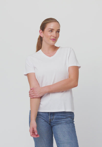 KLASSIEKE V-HALS T-SHIRT DAMES