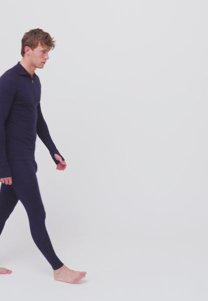 MERINO WOLLEN ONDERLAAG HALF-ZIP SHIRT VOOR HEREN