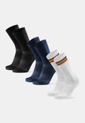 AERO CYCLING CREW SOCKS - Black | Blue | White/Stripes