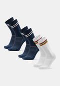 Aero calcetines ciclismo crew - Azul marino/rayas | Blanco/rayas