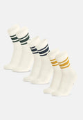 TENNIS CREW SOCKS - Offwhite/Dark Green | Offwhite/Navy | Offwhite/Mustard