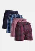 ORGANIC WOVEN BOXERS - Blue/Red