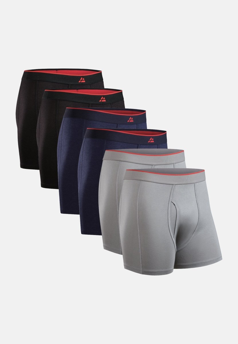 DANISH ENDURANCE Soft Cotton Boxer Briefs, Stretch Fit Underwear for Men,  6-Pack