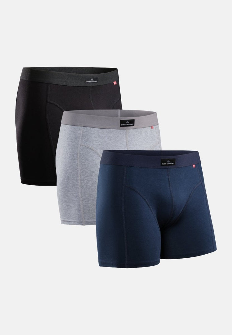 DANISH ENDURANCE 3 Pack Men's Cotton Boxer Shorts, Stretchy Soft, Classic  Fit Underwear, Trunks, Black, Small : : Fashion