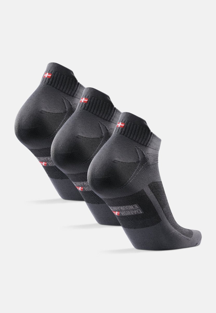 Danish Endurance Low-Cut Running Socks (3 Pack - Grey)