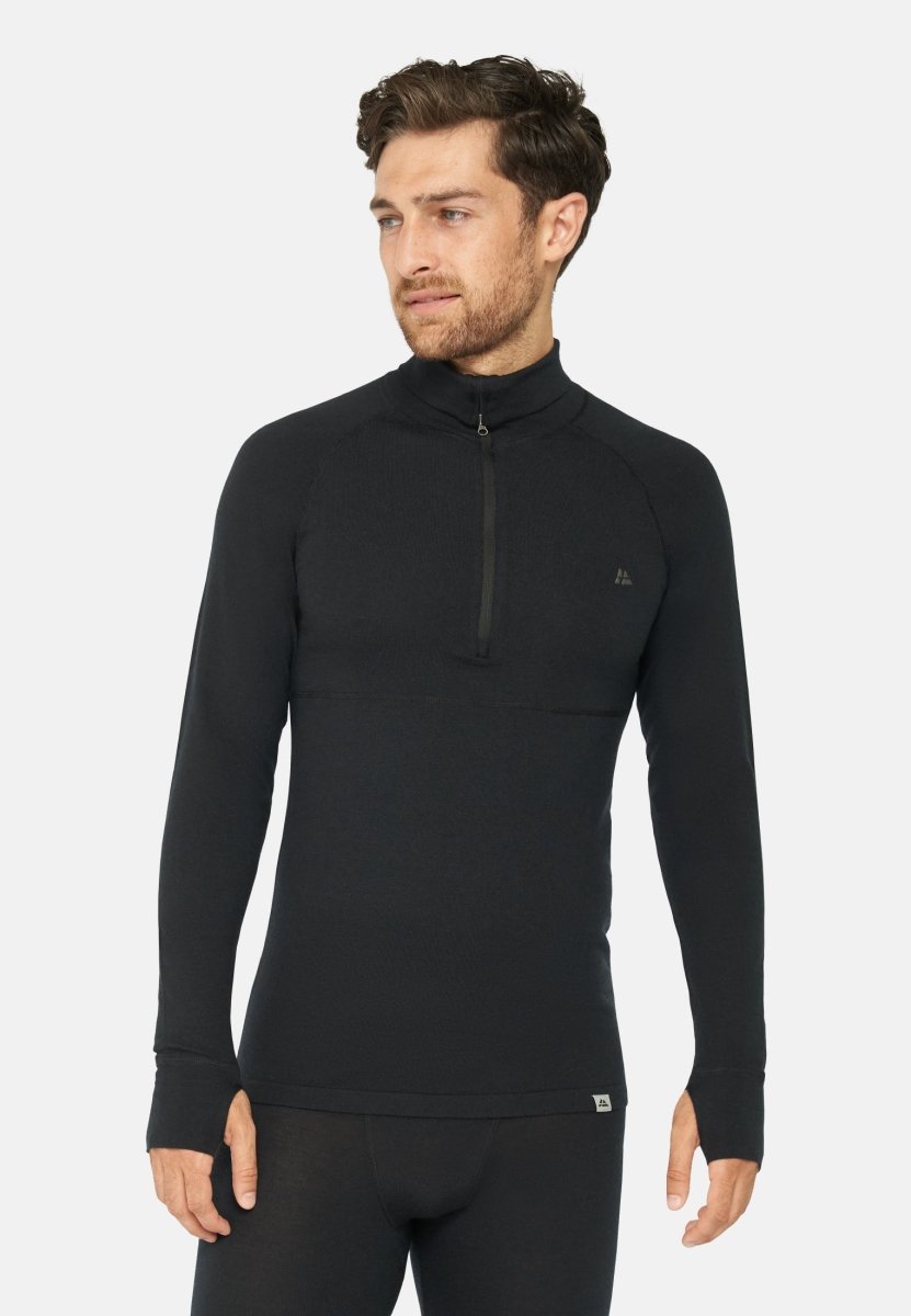 MERINO WOOL BASE LAYER HALF-ZIP SHIRT FOR MEN - DANISH ENDURANCE