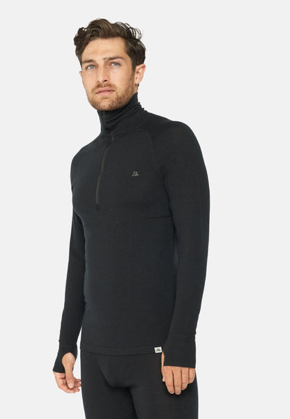 MERINO WOOL BASE LAYER HALF-ZIP SHIRT FOR MEN - DANISH ENDURANCE