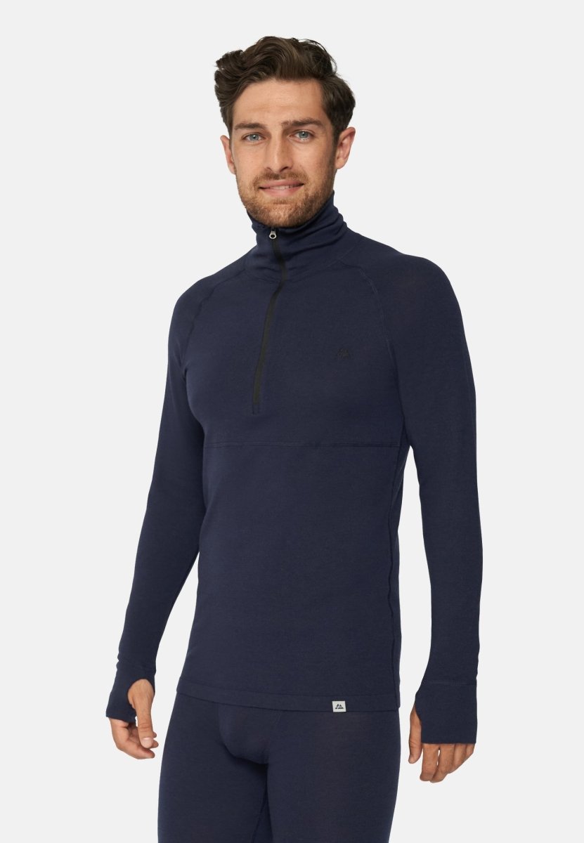 MERINO WOOL BASE LAYER HALF-ZIP SHIRT FOR MEN - DANISH ENDURANCE