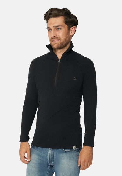 MERINO WOOL BASE LAYER HALF-ZIP SHIRT FOR MEN - DANISH ENDURANCE