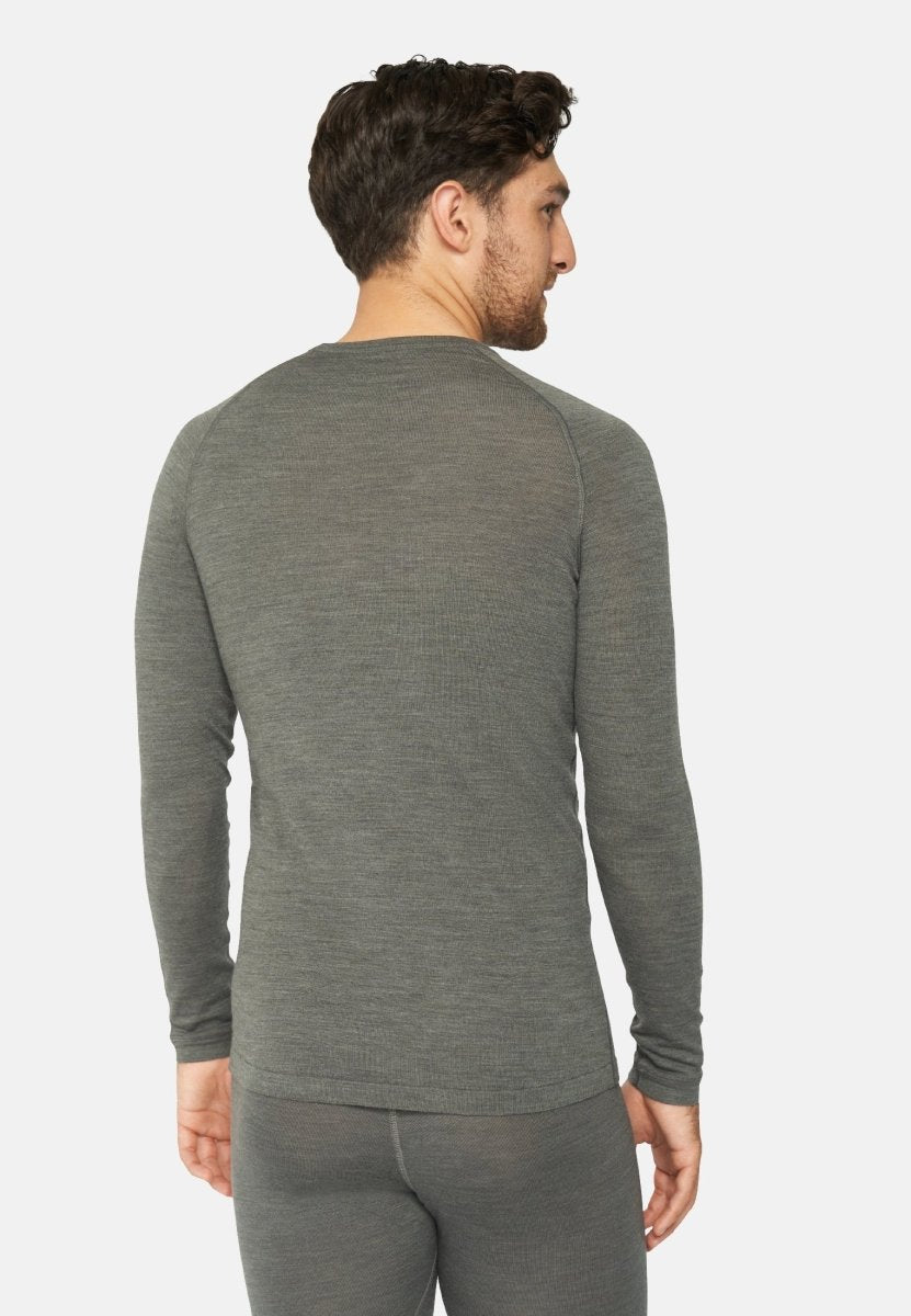 DANISH ENDURANCE Merino Wool Long Sleeve Base Layer Shirt for Men, Thermal  Shirt Dark Grey