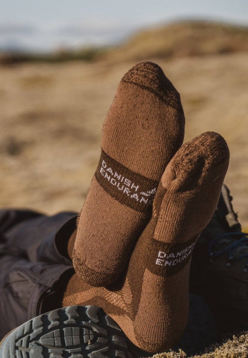 Chaussettes Femme/Homme  Therm-Ic Chaussettes de randonnée chaudes en  laine mérinos - Trekking Warm Beige — Dufur