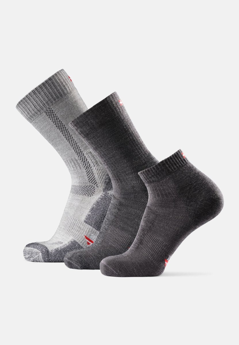 GetUSCart- DANISH ENDURANCE Merino Wool Hiking Socks for Men & Women Crew  Length & Thermal 3 Pack, Multicolor: Brown, Red, Green, US Women 11-13 //  US Men 9.5-12.5