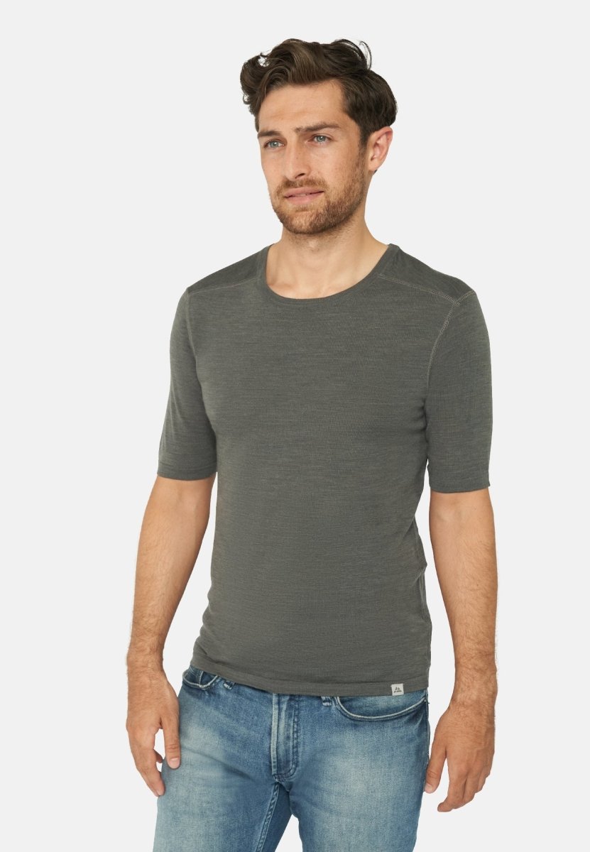 Merino.tech Merinowol T-Shirt Heren - 100% Merino Wol Ondershirt Lichtgewicht Base Layer (Groß, Heat Black Merino.tech Merinowol T-Shirt Heren - 100% Merino Wol Ondershirt Lichtgewicht Base Layer (Groß, Heat Black