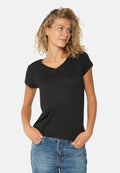 EASE V-NECK T-SHIRT (Outlet) - Zwart