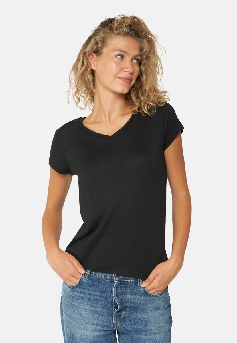 MODAL V NECK T-SHIRT FOR WOMEN - DANISH ENDURANCE