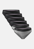 ORGANISCHE KATOENEN BIKINI SLIPS (Outlet) - Zwart | Donkergrijs