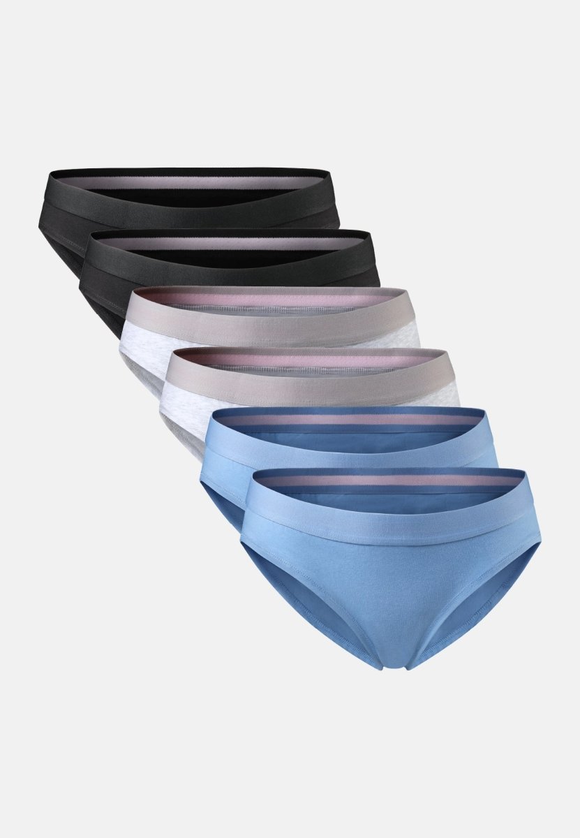 Organic cotton briefs with elasticated waistband, melange grey