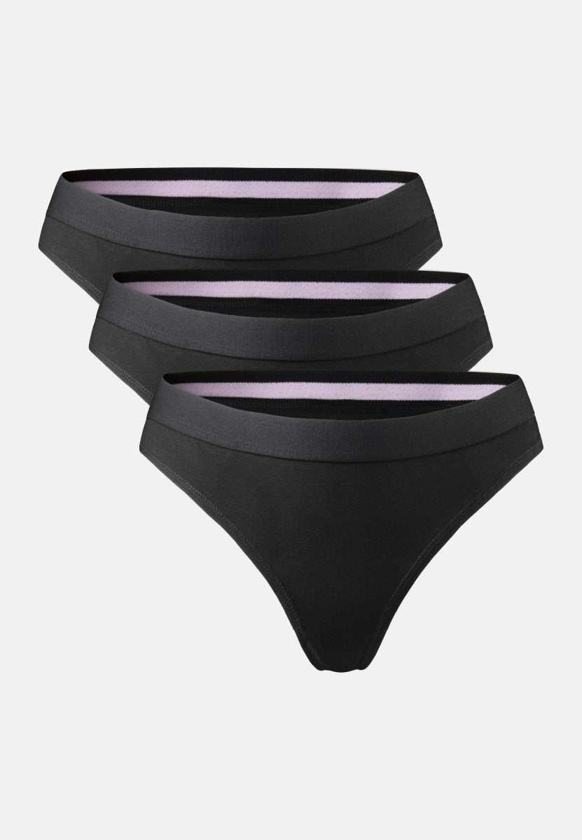 DANISH ENDURANCE 3 Pack Women's Invisible Thong Knickers, No-show Panties,  Workout Underwear, Black, X-Small : : Fashion