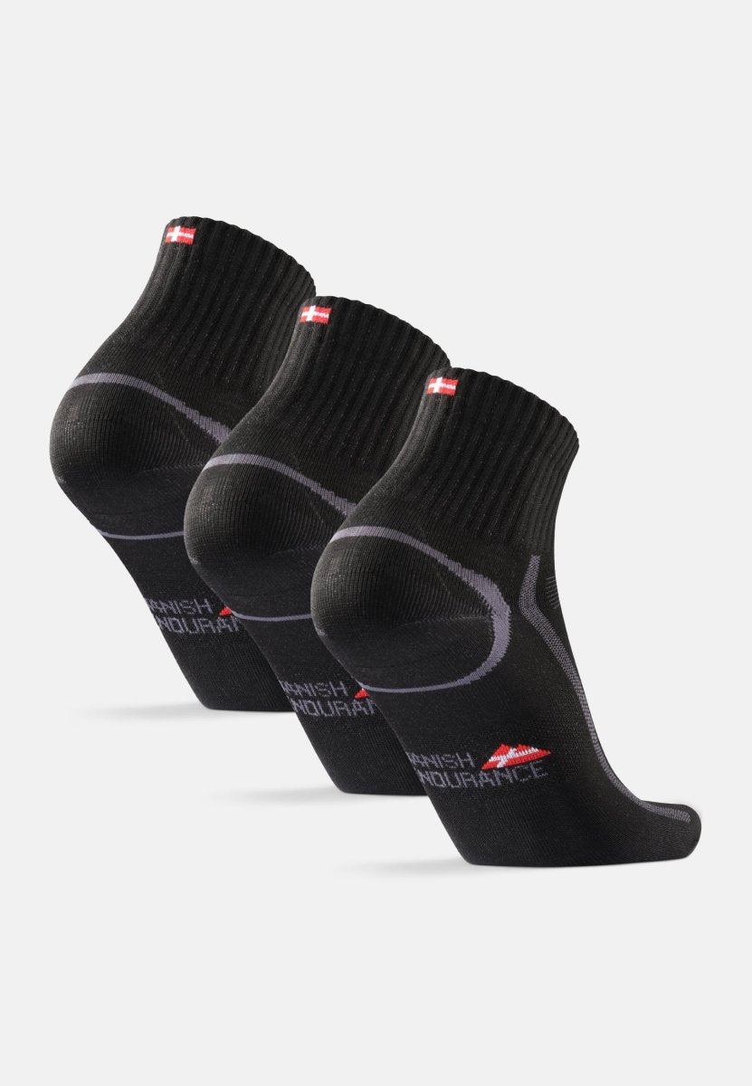 DANISH ENDURANCE 3 Pack Quarter Athletic Socks, Breathable for Men & Women