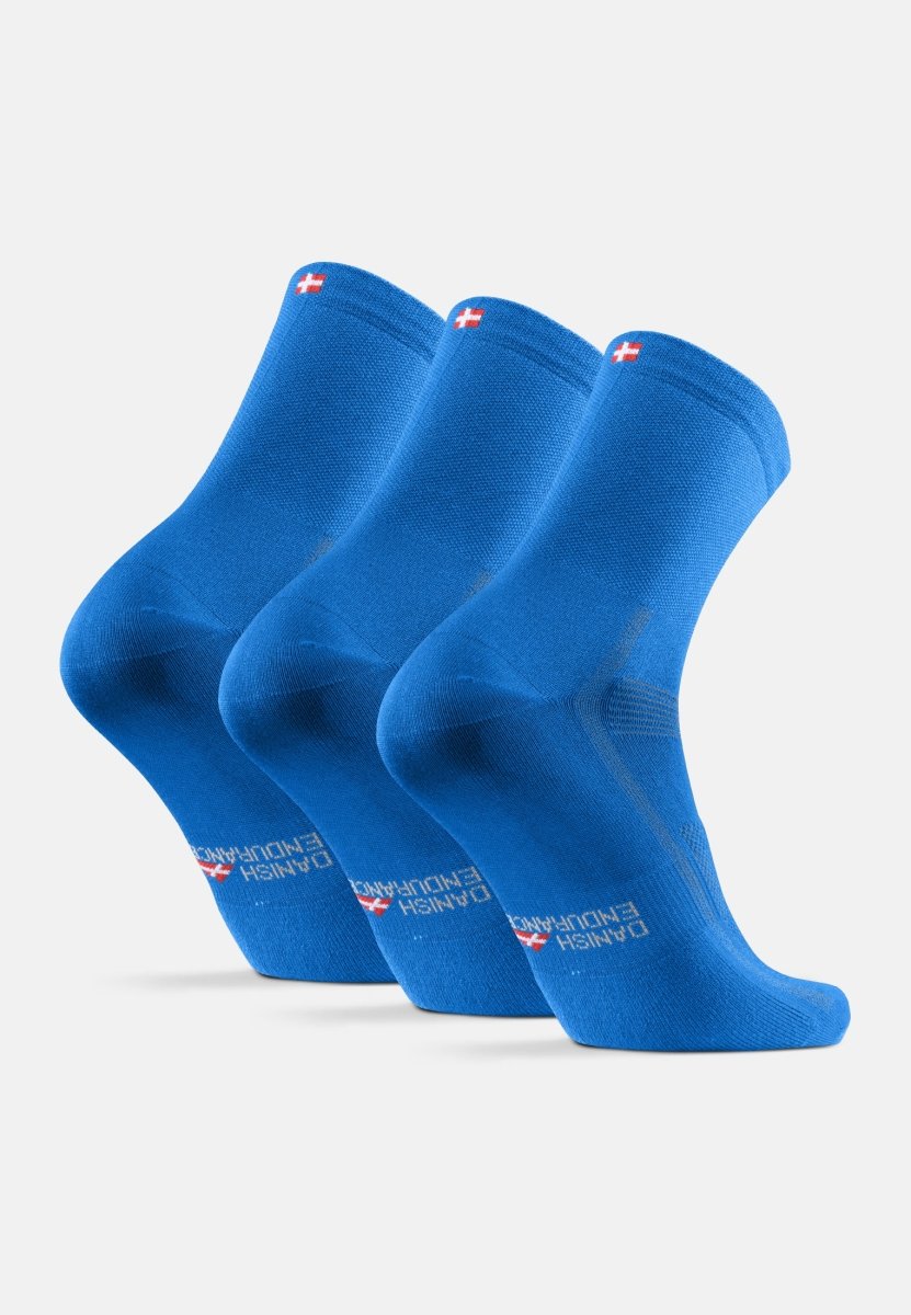 DANISH ENDURANCE 3 Pack Running Socks for Long Distances, Unisex, Light  Blue, M