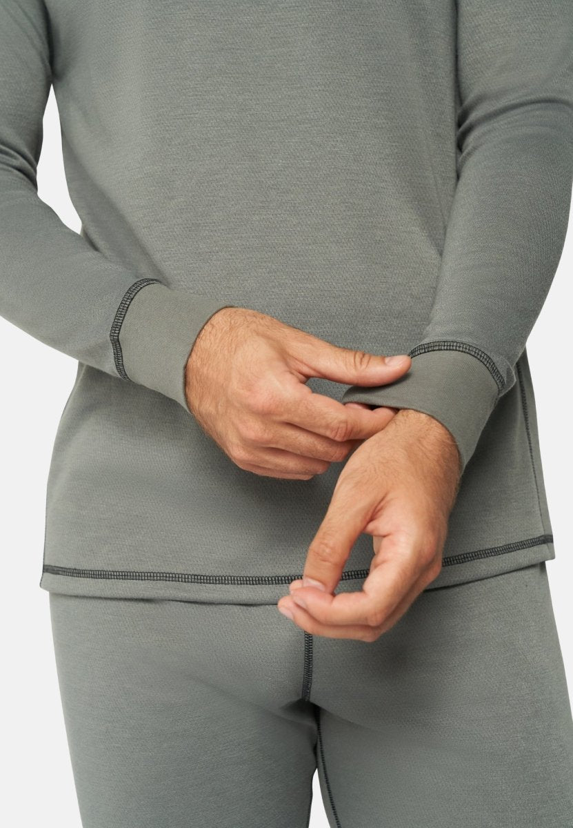 Solid Cotton & Poyester Mix Thermal Inner Set For Men, Warm Winter Thermal  Inner Set For Men