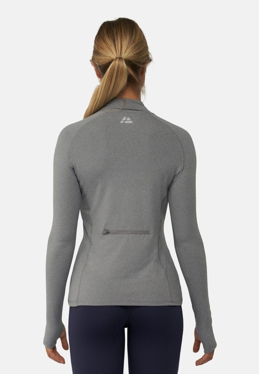 Women's Gray Athletic Compression Shirt - Long Sleeve Thermajane